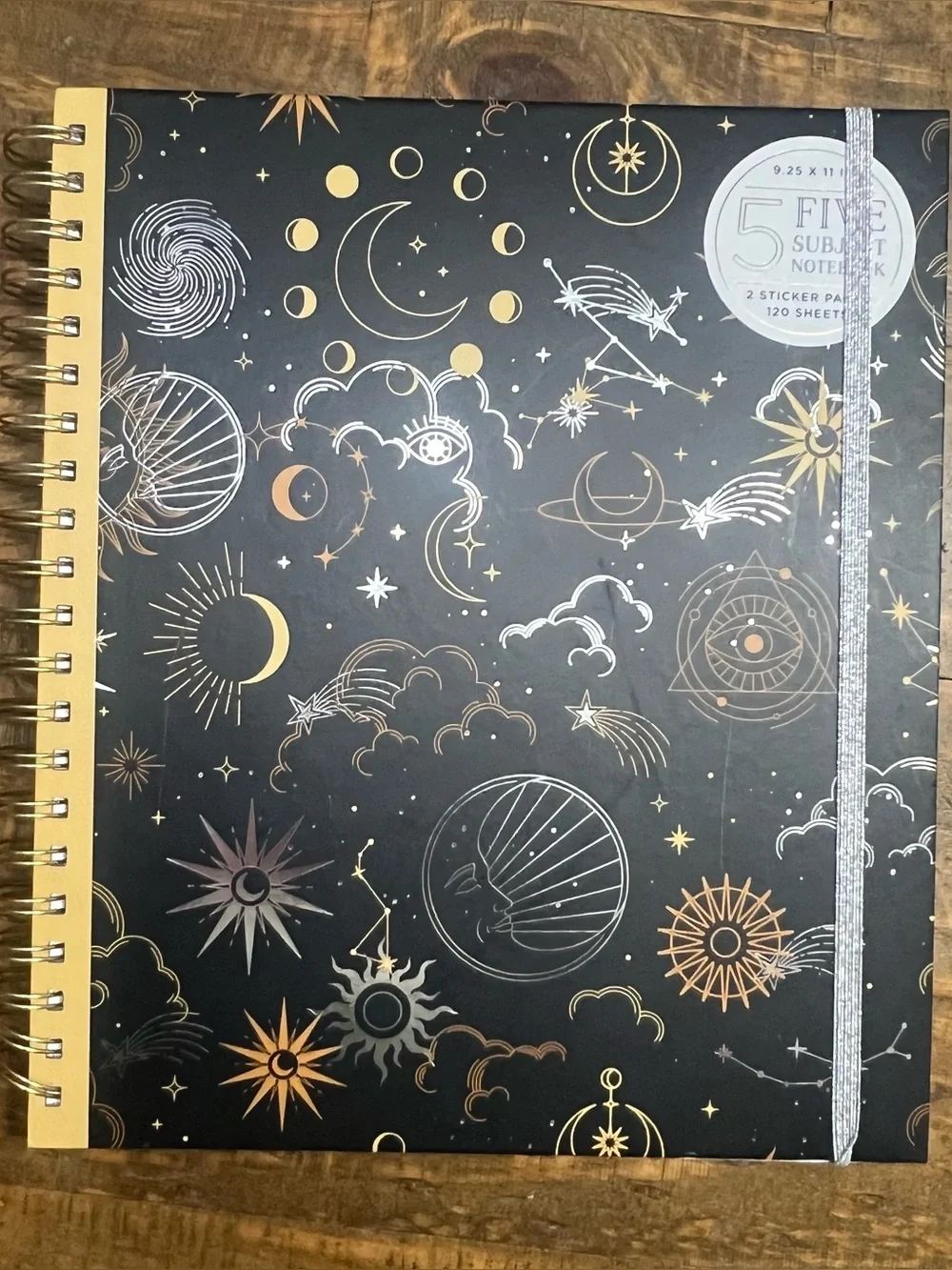 Celestial Spiral-Bound Notebook - Black & Gold: Deluxe Notebook bundle